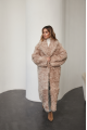 Long two-sided sheepskin coat made of natural sheepskin, beige color