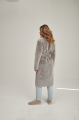 Long two-sided sheepskin coat made of natural gray sheepskin