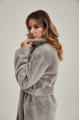 Long two-sided sheepskin coat made of natural gray sheepskin