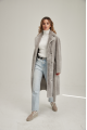 Long two-sided sheepskin coat made of natural gray sheepskin