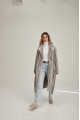 Long two-sided sheepskin coat made of natural gray sheepskin