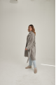 Long two-sided sheepskin coat made of natural gray sheepskin