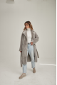 Long two-sided sheepskin coat made of natural gray sheepskin