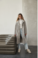 Long two-sided sheepskin coat made of natural gray sheepskin