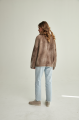 Women's sheepskin-jacket of brown color made of natural sheepskin in VINTAGE style