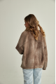 Women's sheepskin-jacket of brown color made of natural sheepskin in VINTAGE style