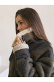 Stylish women's sheepskin coat made of natural sheepskin in VINTAGE style