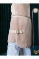 Women's sheepskin coat made of cream-colored natural sheepskin wool
