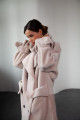 Женская дублёнка-пальто из натуральной овчины в стиле OVERSIZE