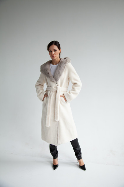 Coat made of ECO fur in white color