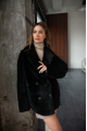 Women's double-sided sheepskin-jacket of black color