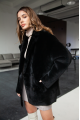 Women's double-sided sheepskin-jacket of black color