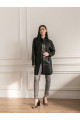 Women's jacket-shirt made of black genuine leather