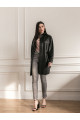Women's jacket-shirt made of black genuine leather