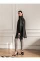 Women's jacket-shirt made of black genuine leather
