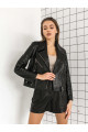 A stylish jacket made of natural python skin in black color