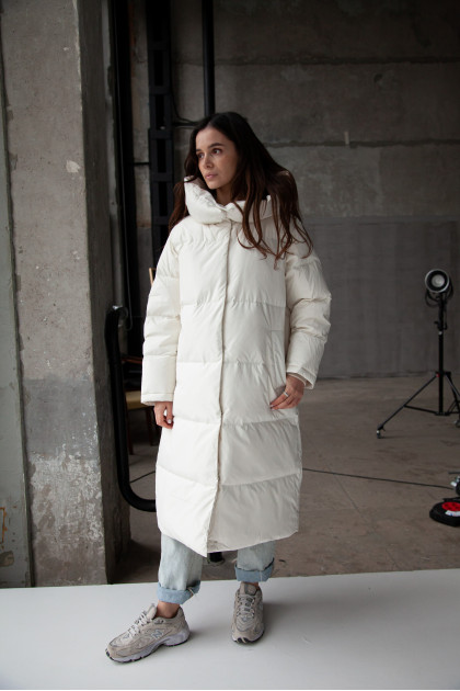 Down jacket with natural filler