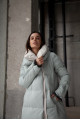 Stylish down jacket in mint color with natural filler