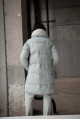 Stylish down jacket in mint color with natural filler