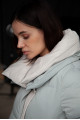 Stylish down jacket in mint color with natural filler
