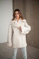 White women's sheepskin coat made of natural sheepskin