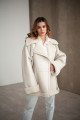 White women's sheepskin coat made of natural sheepskin