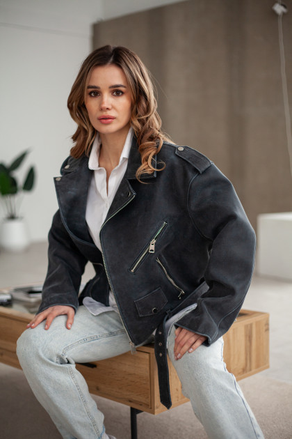 Stylish shearling jacket in OVERSIZE style