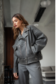 VINTAGE style women's jacket made of natural gray leather