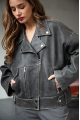 VINTAGE style women's jacket made of natural gray leather