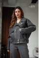 VINTAGE style women's jacket made of natural gray leather