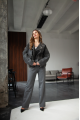 VINTAGE style women's jacket made of natural gray leather