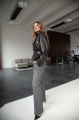 Жіноча куртка OVERSIZE з натуральної шкіри чорного кольору