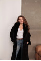 Black women's coat made of ECO fur