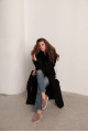 Black women's coat made of ECO fur