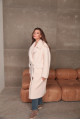 Women's sheepskin coat made of natural pink sheepskin wool