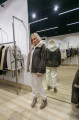Stylish women's sheepskin coat made of natural sheepskin in VINTAGE style