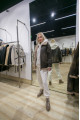 Stylish women's sheepskin coat made of natural sheepskin in VINTAGE style