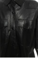 Women's jacket-shirt made of black genuine leather