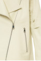 Women's jacket made of genuine milk-colored leather in OVERSIZE style