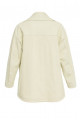 Women's jacket made of genuine milk-colored leather in OVERSIZE style