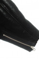 Short black sheepskin bomber jacket made of natural sheepskin