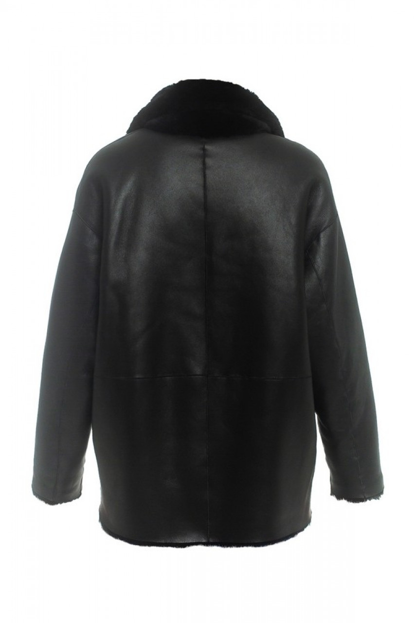 Women's double-sided sheepskin-jacket of black color