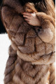 Long light brown fox fur coat with cascading effect