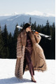 Long light brown fox fur coat with cascading effect