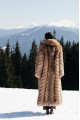 Long light brown fox fur coat with cascading effect
