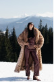 Long light brown fox fur coat with cascading effect