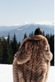 Long light brown fox fur coat with cascading effect