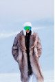 Long brown fox fur coat