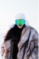 Long brown fox fur coat